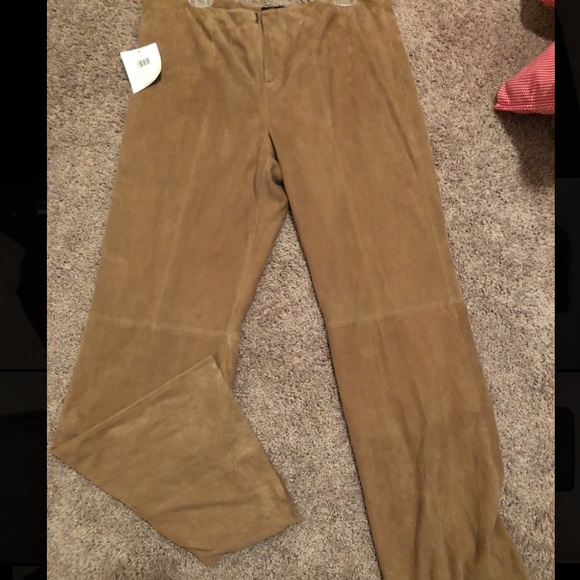 Identity by Lord and Taylor brown Suede pants 14 - Picture 3 of 6
